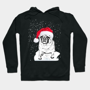 Dog in the snow on Christmas Hoodie